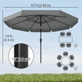 thumbnail image 3 of Outsunny Parasol de Patio 10 Pi avec Inclinaison, Manivelle, Parasol d'Extérieur, Gris Foncé, 3 of 10