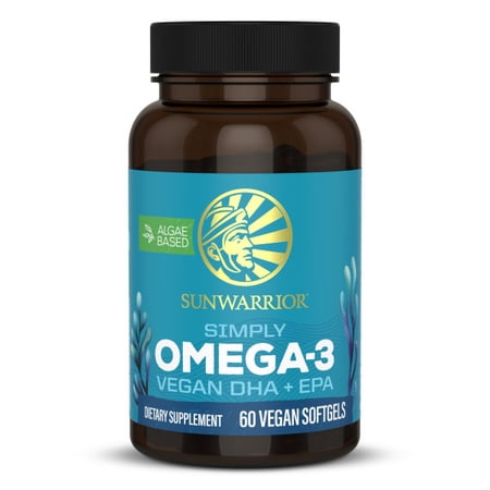 Sunwarrior Vegan Omega 3 Algae Oil Plant-Based DHA & EPA from Algae Oil | 550mg Omega-3s per Softgel 30 Servings