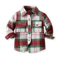 thumbnail image 2 of BFHHYA Toddler Kids' Classic Plaid Shirt Long Sleeve Button Down Casual Shirt for Boys & Girls Collared Fashion Top for Family Gatherings (1-9Y), 2 of 6