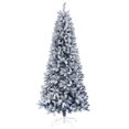 thumbnail image 1 of HOMCOM 7 ft Artificial Christmas Tree with Snow Flocked Branches, Hinge, 1 of 10