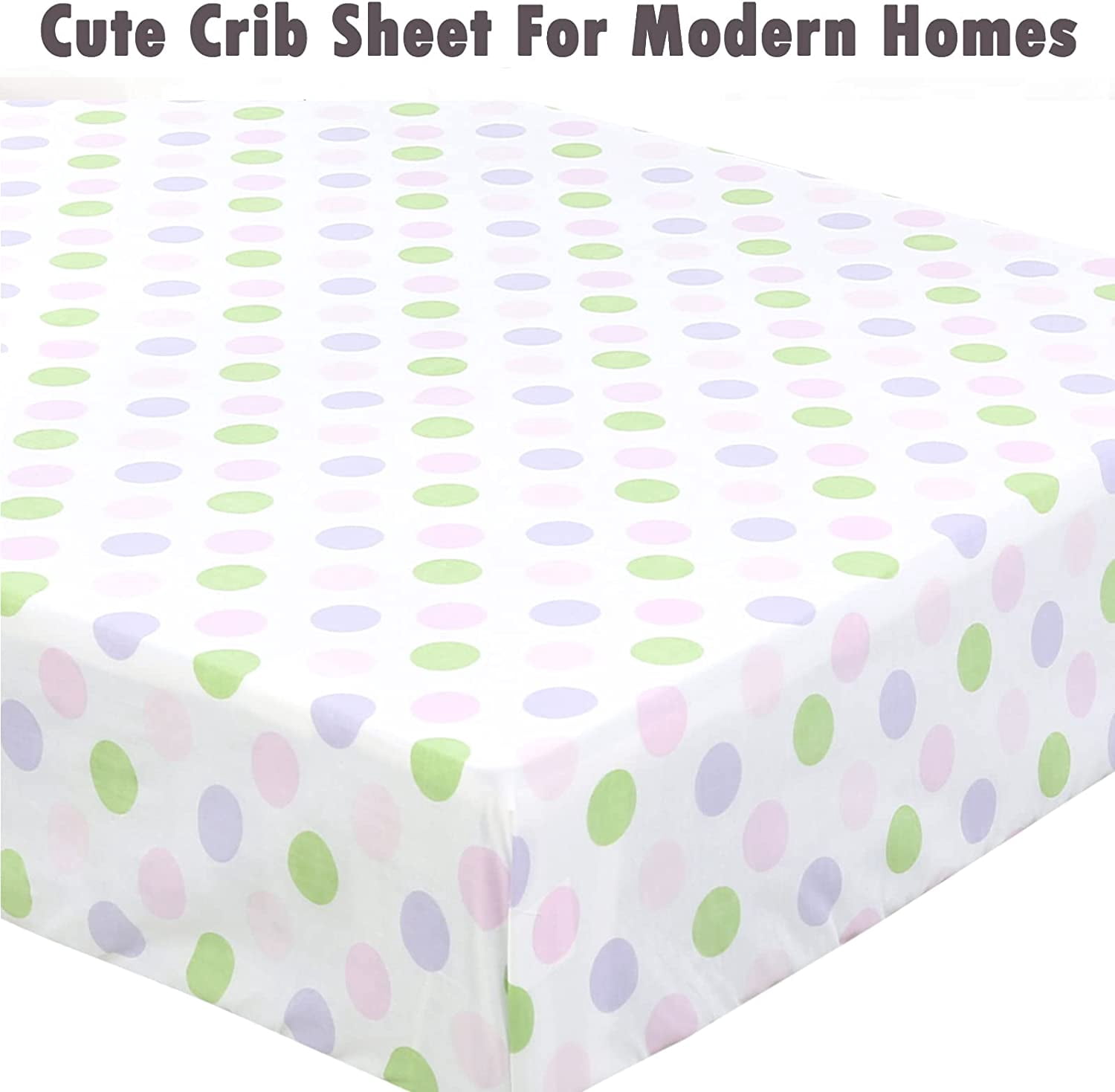 Danica 100% Cotton Fitted Baby Crib Sheet 3 Pack for baby Boys Girls |Standard Crib And Toddler Mattress Sheets | 28x52 Inch (3PK, Animal Polka Dots)