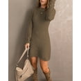 thumbnail image 3 of luvamia Sweater Dress for Women Cable Knit Ribbed A-Line Pullover Stretch Sweaters Dresses Fall Winter Size L Fit Size 12 Size 14, 3 of 7