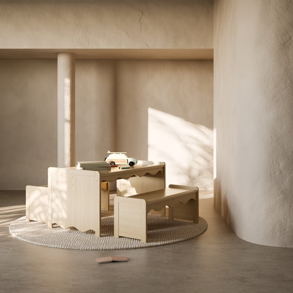 Art of Nursery by Storkcraft Casablanca Deluxe Montessori Indoor Children's Table and Bench Set, Driftwood