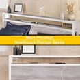 thumbnail image 4 of Aukfa Metal Queen Size Bed Frame with 2-Tier Storage Headboard Shelf, 2 USB Ports, White, 4 of 12
