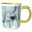 Yellow/White, variant on 3drose, Elegant Teal Green Heart, Teal Satin Look, 11oz Two-tone Black Mug