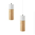 thumbnail image 1 of Oleegame 2PC Produce Storage Creative 6 Inch Rubber Wood Manual Pepper Grinder White, 1 of 4