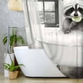 thumbnail image 4 of Funny Raccoon Shower Curtain, Cute Fun Animal Cartoon Modern Pets Bathroom Curtains,Grey Black White Rustic Farmhouse Wildlife Hilarious Bath Curtain Set with Hooks, 47X64in, 4 of 5