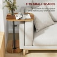 thumbnail image 5 of Tv Tray Table Adjustable Height C Shaped End Table for Couch, Swivel Side Table for Drinks, Snacks and Small Space, Acacia Wood Couch Arm Table Tray for Sofa, Bed or Chair, 5 of 17