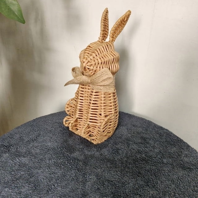 Decoraciones de Pascua, Adornos de Pascua, Regalos de Pascua Conejito de Pascua de ratán tejido a mano Decoraciones de conejo de Pascua de ratán tejido a mano