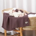 thumbnail image 4 of YIXPOH Organic Ribbed Baby Swaddle Blanket - 100% Soft Cotton Knit for Boys Girls Stroller Cuddle Blanket for Newborns Light Coffee, 4 of 9