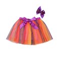 thumbnail image 1 of ITFABS Jupe Bulle Taille Haute Colorée Décontractée pour Enfants avec Nœud et Pince à Cheveux, 1 of 8