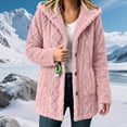 thumbnail image 6 of Perfectbot Women's Sherpa Hooded Coat, Button Down Chunky Cable Warm Winter Outerwear with Pockets, 6 of 8