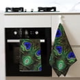 thumbnail image 4 of Sikiie Peacock Feathers Waffle Weave Kitchen Dish Cloth,Super Absorbent Kitchen Dish Towels 16*26 Inches for Dish Rags Washing Dishes, Drying Dishes, 4 of 7
