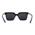 thumbnail image 4 of Arrow Metal Chain Arm Large Horned Chic Fashion Sunglasses All Black, 4 of 4