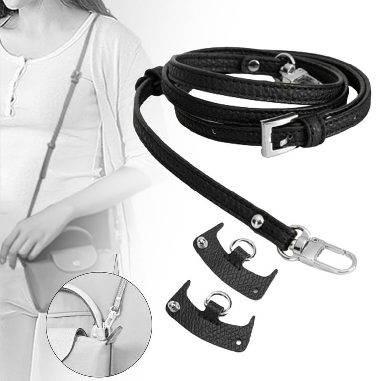 Purse Strap Universal Adjustable with No Punching Buckle Bag Shoulder Strap Cross Body Strap for Small Bag Briefcase Purse DIY Modification Black