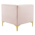 thumbnail image 6 of Tufted Loveseat Sofa, Velvet, Pink, Modern Contemporary Urban Design, Living Lounge Room Hotel Lobby Hospitality, 6 of 7