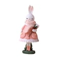 thumbnail image 2 of Estatua de conejo de Pascua lindo adorno de ornamias de Pascua linda figura de conejo de dibujos animados para festival de sala de estar de escritorio Estilo a, 2 of 8
