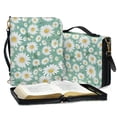 thumbnail image 3 of FOR U DESIGNS Daisy Bible Bags for Women Tote Soft Bible Case with Shoulder Strap Bible Carrying Bag for Men Size 2XL Washable PU Leather Bible Book Carrying Bag Tote Bag Accessories, 3 of 7