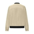 thumbnail image 7 of Htigea Womens Bomber Jacket Coat Casual Stand Collar Zip Up Lightweight Fall Fashion Jackets Outfits with Pockets Khaki S, 7 of 7