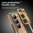 thumbnail image 6 of Dteck for Samsung Galaxy Z Fold 6 2024 Case with Built in Screen Protector, Aluminum Alloy Kickstand Case with Pen, Removable Hinge Protection Holder Full Body Protective Cover,Black + Dark Gold, 6 of 7