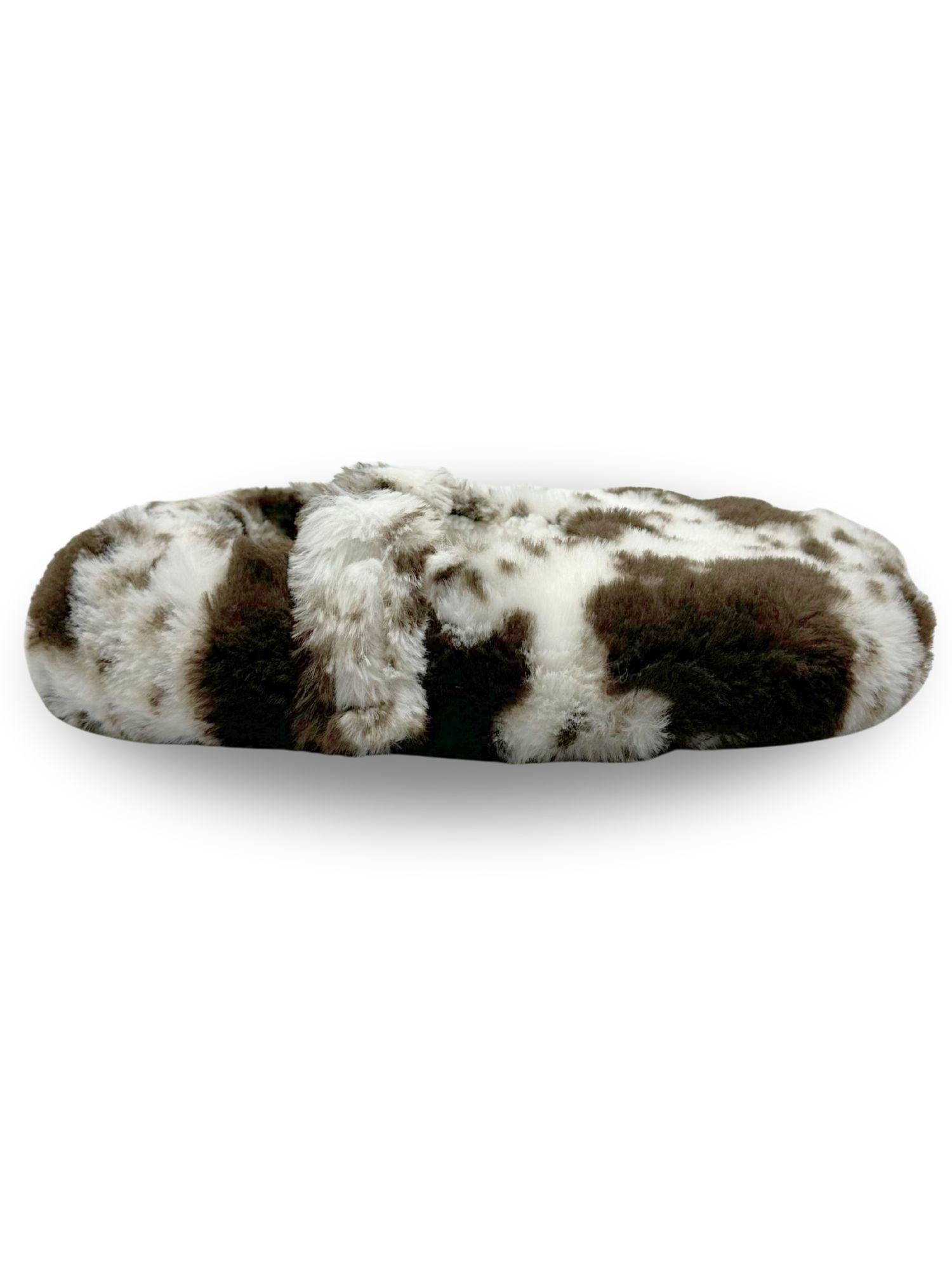 Fuzzy Babba Women's Faux Fur Cow Mary Jane Slipper Socks, 1-Pack, Shoe Sizes 7-9.5