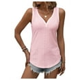 thumbnail image 2 of Button Embroidered Eyelet Tank Top Pink XL, 2 of 8