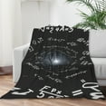 thumbnail image 2 of 300GSM Heavy-Duty Math & Physics Themed Fleece Blanket - Large Black/White Science Print with Greek Letters (α,β,γ,δ,ε,σ,τ) - Super Soft Flannel All-Season Throw for Bed, Sofa, Travel - Gift for Math, 2 of 10