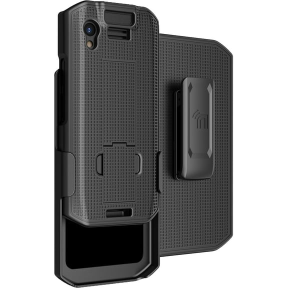 Case with Clip for Zebra TC21 TC26 Mobile Computer Scanner, Nakedcellphone Slim Hard Shell Cover with Kickstand and [Rotating/Ratchet] Belt Hip Holster Holder Combo