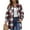 Wine Red, variant on UVN Flannel Plaid Shirts for Women Shacket Jacket Long Sleeve Button Down Shirt Coats Top