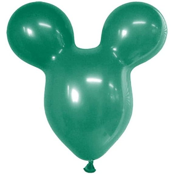 PMU Mouse Head Shaped Balloons 15 Inch PartyTex Premium Emerald Green Latex Pkg/100 Great for Mickey Mouse Theme Parties