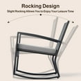 thumbnail image 3 of Patio Furniture Set for 4,Lofka 4 Pieces Patio Comversation Set with Outdoor Rocking Chairs,Rattan Loveseat,Glass Bistro Coffee Table,Removable Cushion for Backyard Balcony Lawn Pool,Gray, 3 of 10