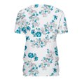thumbnail image 3 of HaoXianJian Womens Shirts Long Sleeve Wrinkles Crew Neck Shirts Floral Print Top for Women 2025 Loose Fits T Shirt Summer Tee Shirts Going Out Top 4X 5X, 3 of 4