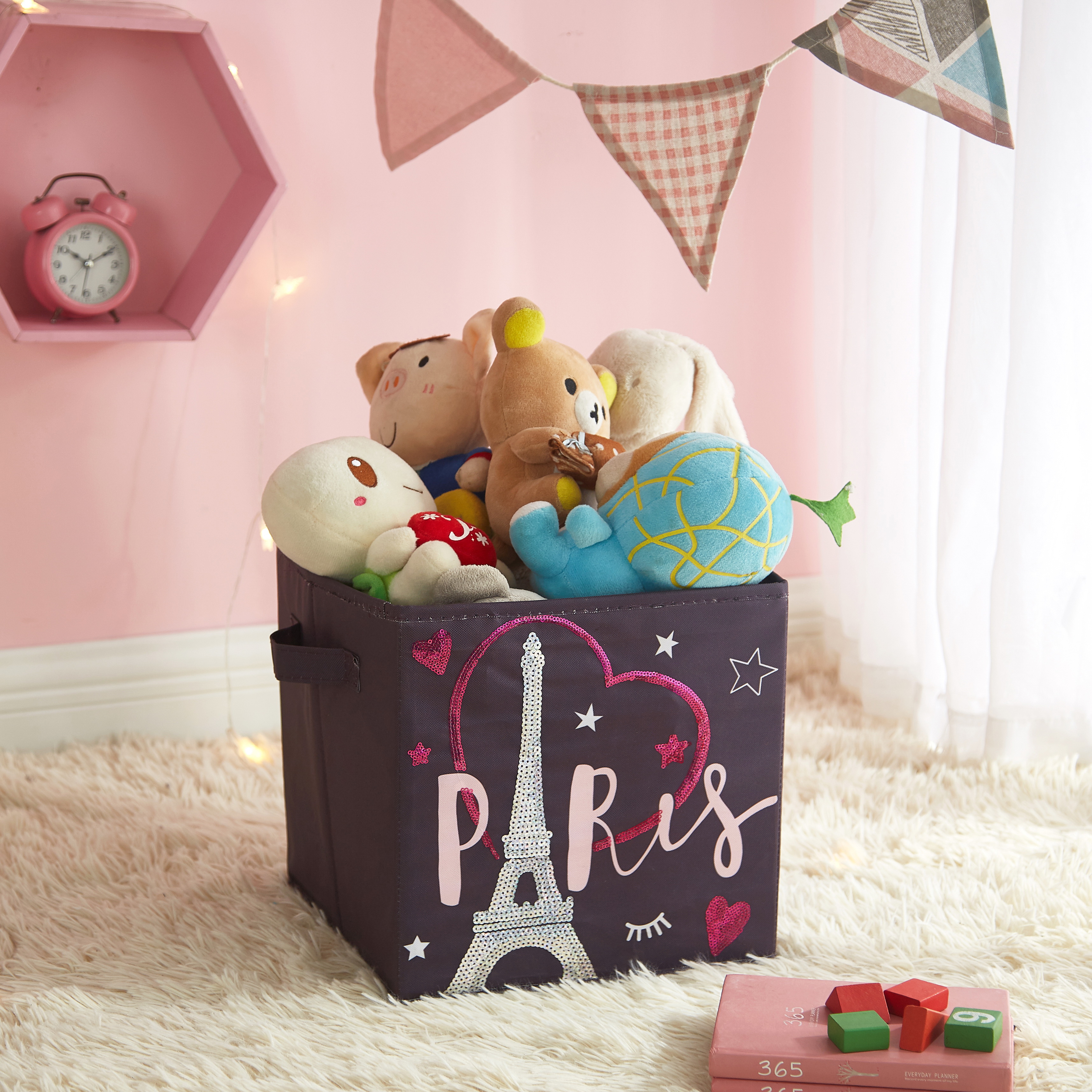 Heritage Club Paris 2 Piece Light Up Polyester Storage Cubes for Kids
