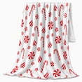 thumbnail image 2 of Sweet Peppermint decorative motif Cane Pattern Living Room Sofa, Festive Holiday Scene, Warm Flannel Blanket for Living Room and Reading Nook, Art Lovers Thanksgiving Gift, Festive Home Decor, 2 of 9