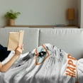 thumbnail image 3 of Happy Easter Soft Flannel Fleece Throw Blanket, Watercolor Bunny and Heart Shapes Glasses, Cozy Plush for Indoor and Outdoor Use, 60" x 80", Burnt Orange Dark Grey, by Ambesonne, 3 of 5