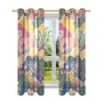 thumbnail image 7 of Yayeee Window Curtains Light Filtering 63"x42" Grommet Panel Pair Home Living Room Decor, Green Floral Wave, 7 of 7