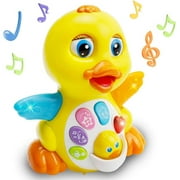 HANMUNDancing Walking Yellow DuckToy with Music and LED Lights