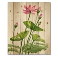 thumbnail image 3 of Designart 'Pink Vintage Lotuses In The Pond VII' Traditional Print on Natural Pine Wood, 3 of 5