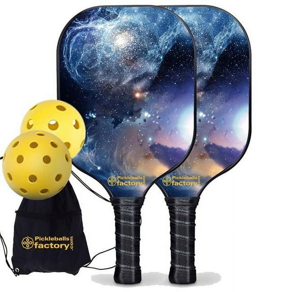Pickleball Factory PB00026-4-G Pickleball Paddle Set - The Milky Way Best Pickleball Paddle, Beginner Pickleball Set, Glassfiber Graphite
