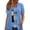 Blue, variant on CHUMUD Womens Plus Size Tops Short Sleeve Crew Neck Top Casual Color Block Blouse Loose Fit Spring Summer Fashion