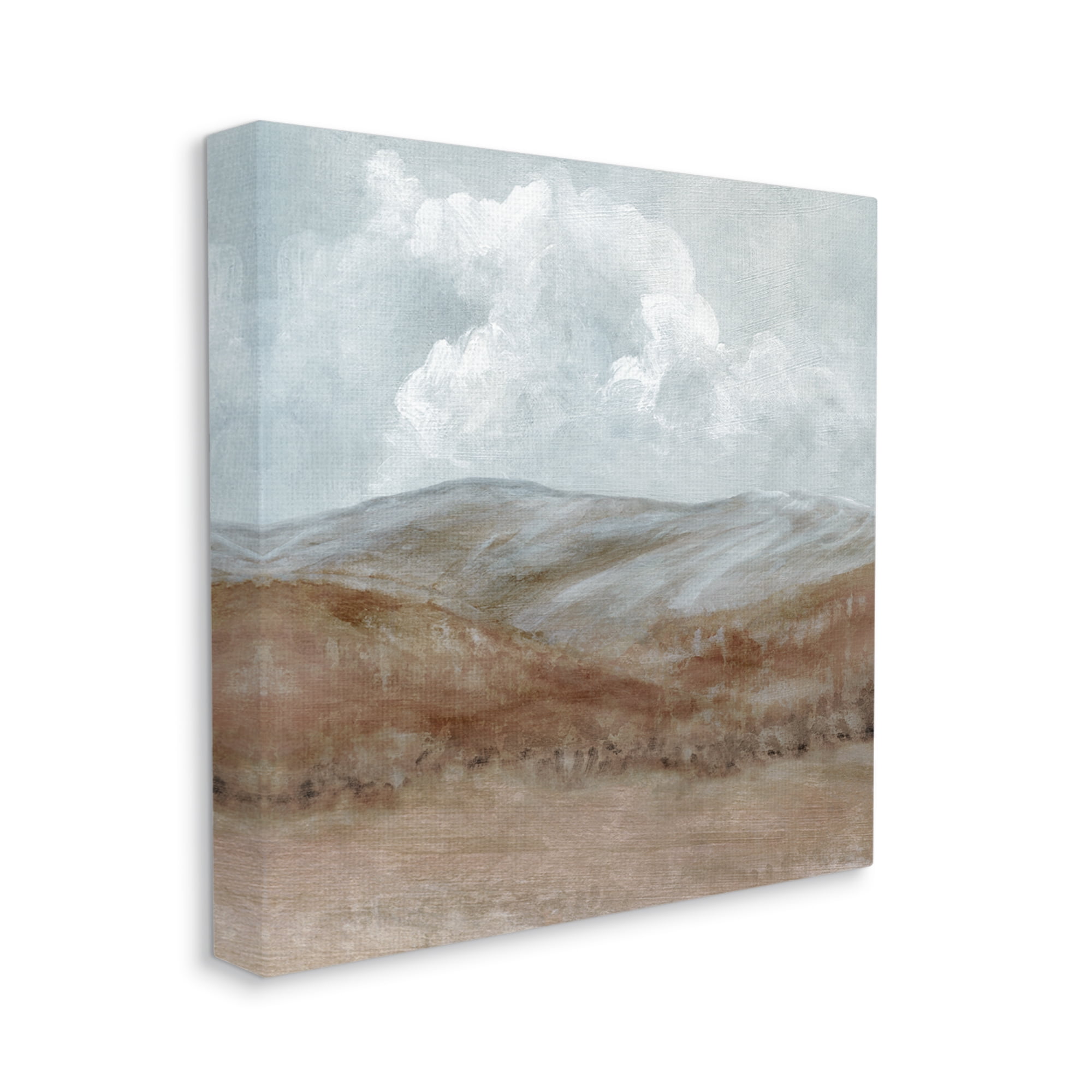 Stupell Industries Puffy Clouds Over Mountain Peaks Rural Country Grassland Painting Gallery Wrapped Canvas Print Wall Art, Design by Carol Robinson