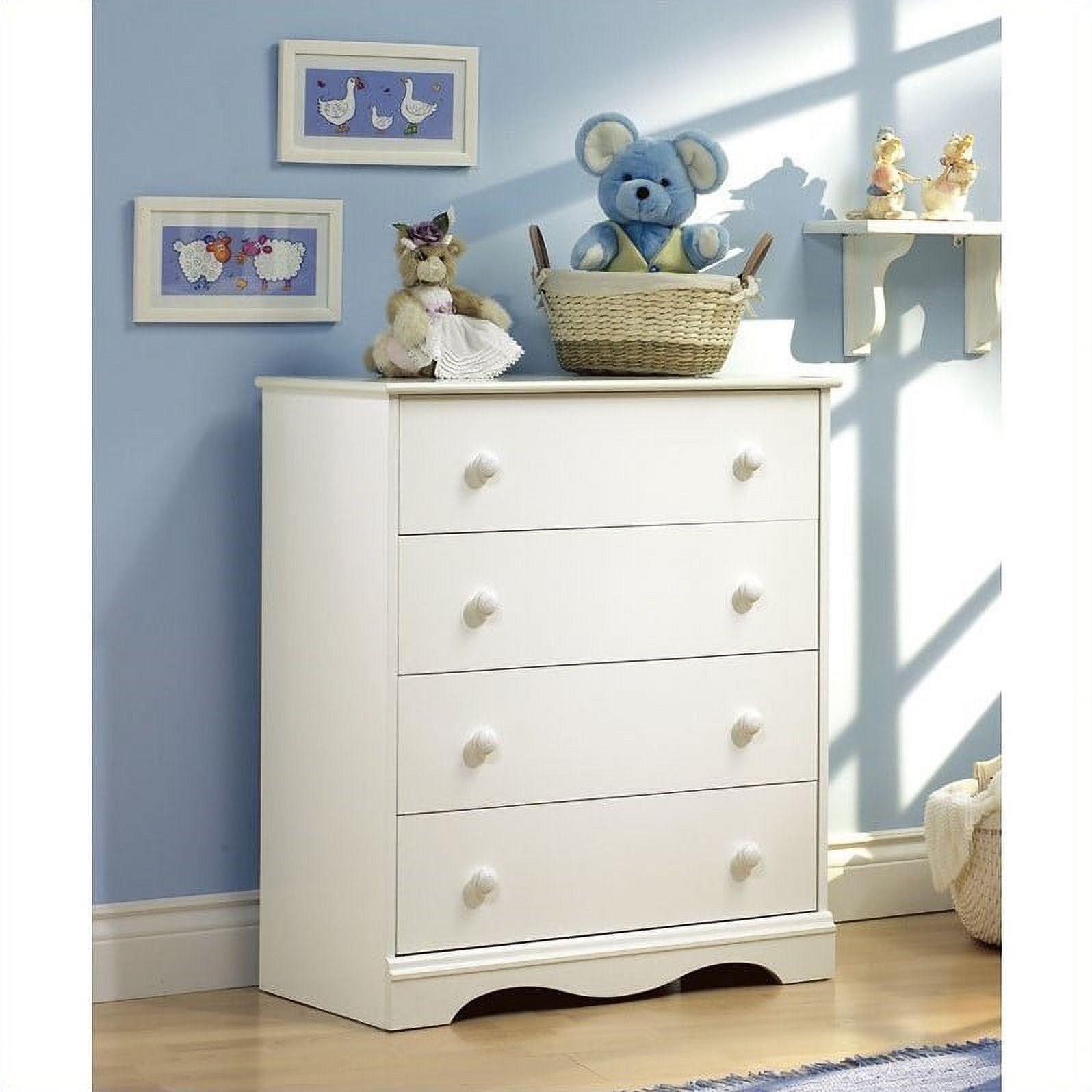 South Shore Angel Traditional 4 Drawers Chest, White - image 2 of 4