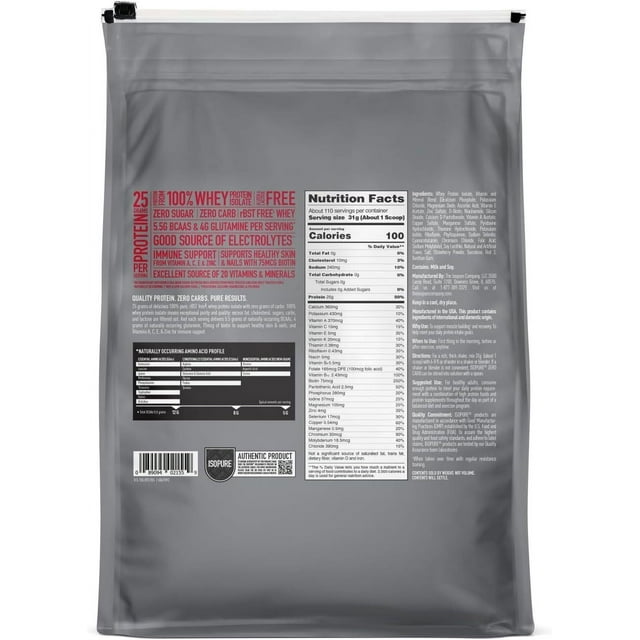 Proteina Isopure 7.5 lbs Zero Carb Fresa