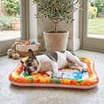 thumbnail image 5 of Aoznliie Dog Water Mat, Thickened Durable Cooling Mat for Dogs, 37x30 inch Leakproof Pet Water Bed for Floor Sofa, Orange, 5 of 6