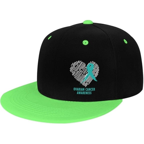 Ovarian Cancer Awareness Flat Bill Hats Contrast Hip Hop Baseball Cap Unisex Snapback Rock Caps