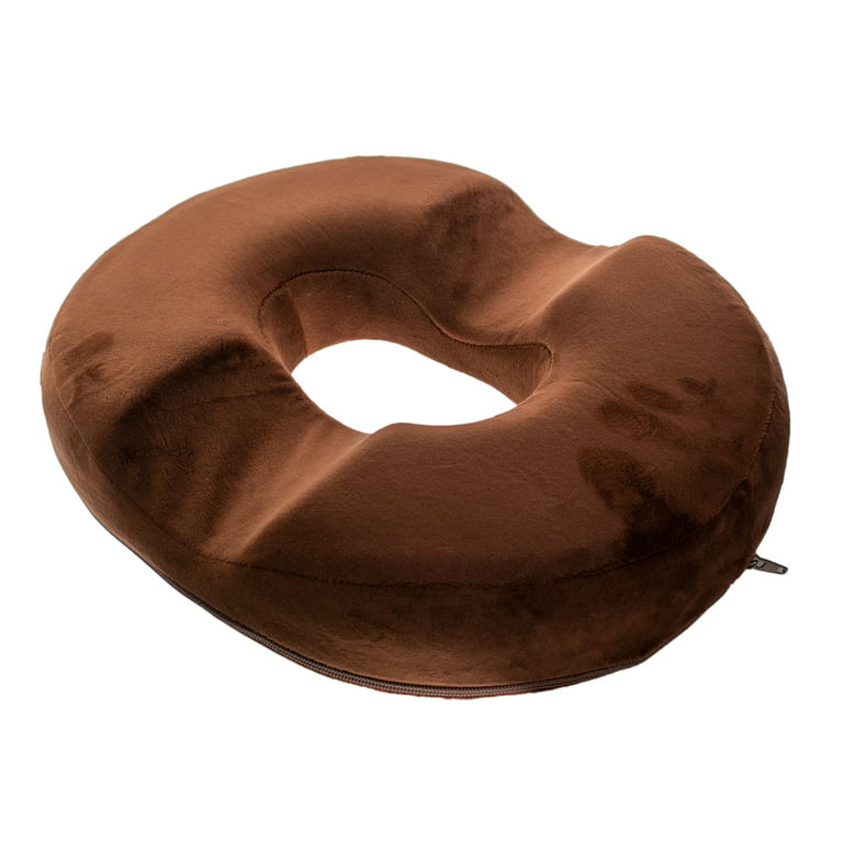 5 Star Super Deals Orthopedic Donut Seat Cushion Memory Foam Cushion Tailbone & Coccyx Memory Foam Pillow - Pain Relief & Relieves Tailbone Pressure - Light Brown
