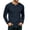 Navy, variant on Men's Waffle Knit Henley Shirt Long Sleeve Casual Button Placket Top with Raglan Sleeves Ribbed Cuffs Solid Color Loose Fit Lightweight Breathable Thermal Base Layer Fall Winter Wear Basic Army Green