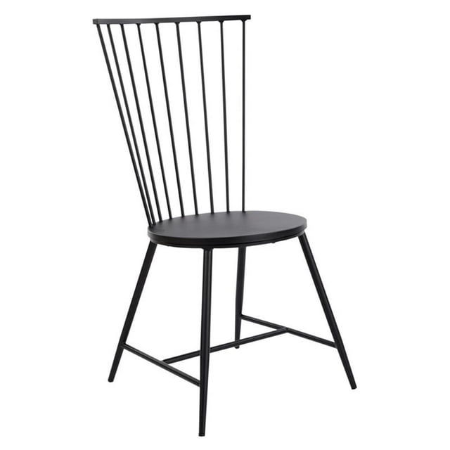 OSP Home Furnishings Bryce Metal Dining Chair, Black (Set of 1)