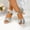Silver, variant on Women's Cute High Heel Sandals Metallic Crisscross Straps Glitter Toe Bed Flared Latin Heel Plus Size Silver 36
