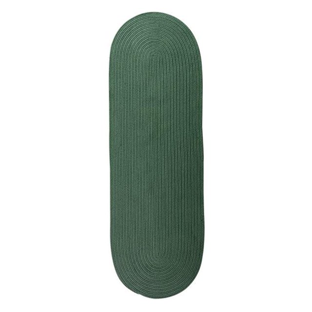 Colonial Mills Rug RV62R028X060 Reversible Flat-Braid Oval Braided Runner Hunter Green - 2 ft. 4 in. x 5 ft.